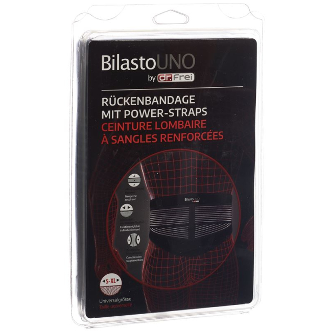 BILASTO Uno Rückenbandage S-XL com Power Straps