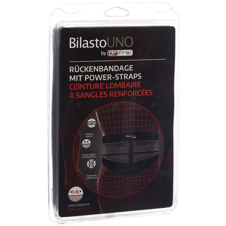 BILASTO Uno Rückenbandage S-XL עם רצועות כוח