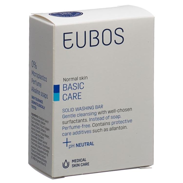 Eubos Seife fest unparfümiert blau 125 ក្រាម។