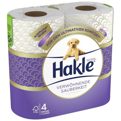 Hakle toilettenpapier verwöhnende sauberkeit 4 stk