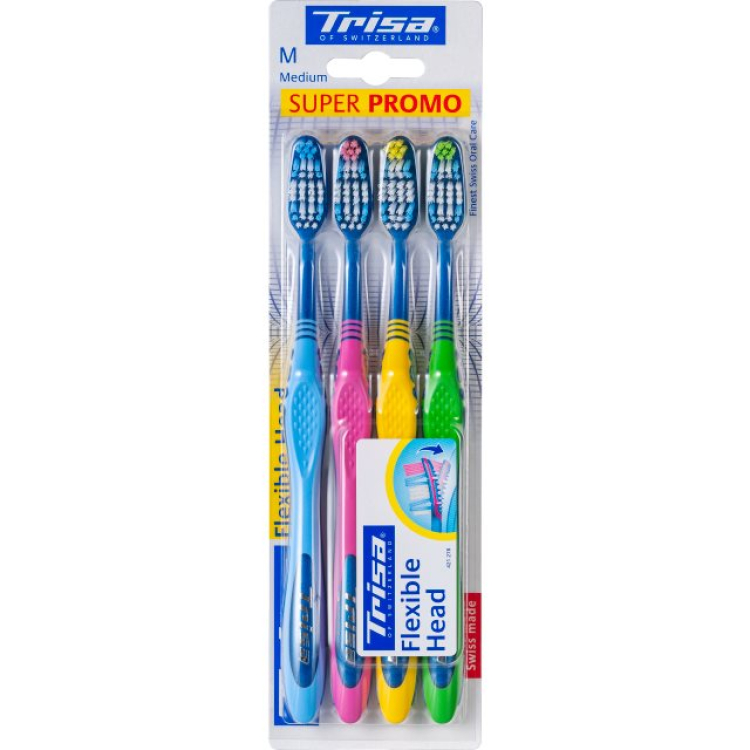 Brosse à dents Trisa Flexible Head Quattro medium