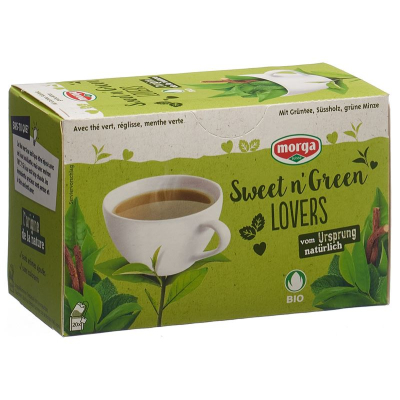 Morga sweet n'green lovers tea with cover organic bud bag 20 pcs