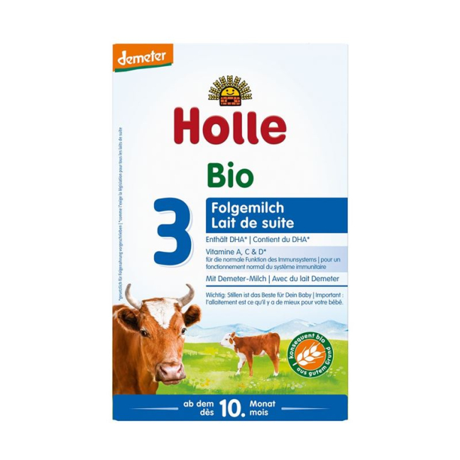 Holle Bio-Folgemilch 3 Karton 600 g