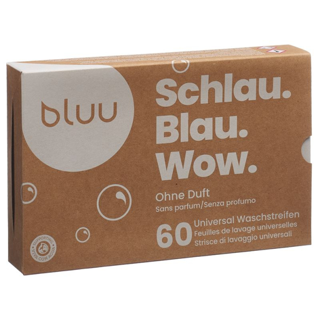 Bluu Waschstreifen ohne Duft 60 Stk - Fragrance-Free Washing Strips
