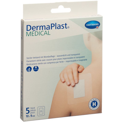 медицинска прозрачна лента dermaplast 10x9cm 5 stk