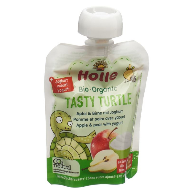 HOLLE Tasty Turtle Apfel Birne con Joghurt