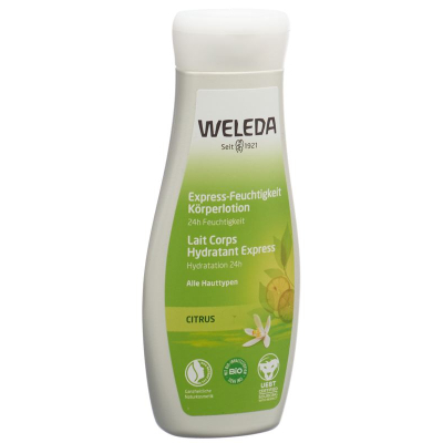 Weleda körperlotion citrus express-feuchtigkeit fl 200 មីលីលីត្រ