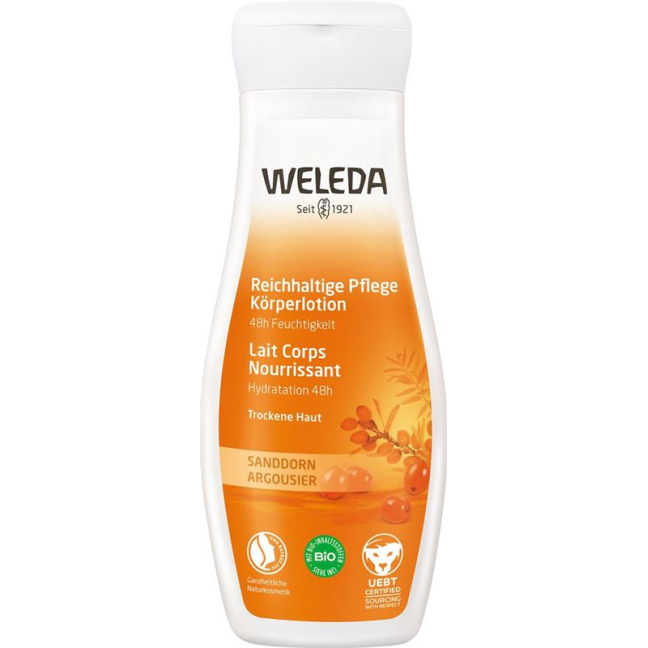 Weleda Körperlotion Sanddorn - Rich Care Body Lotion for Dry Skin