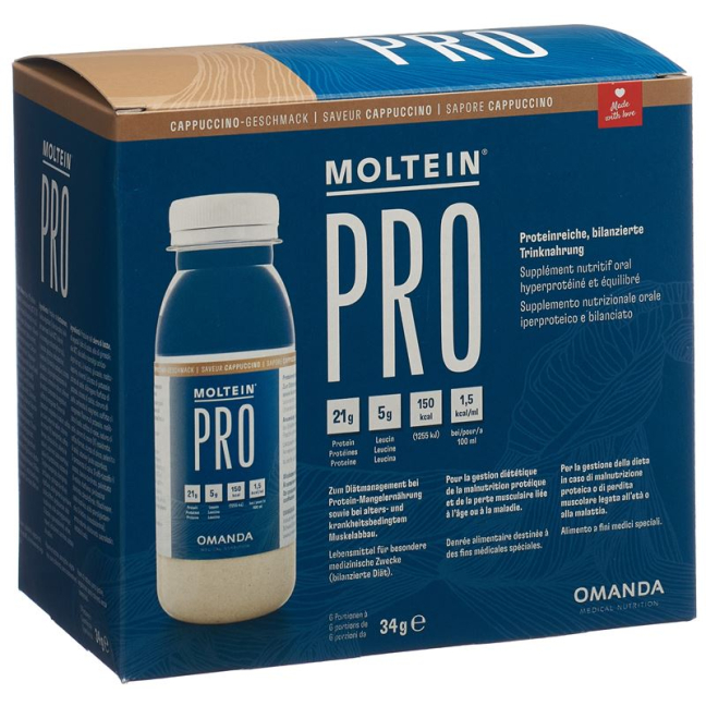 Moltein PRO 1.5 Cappuccino 6 Fl 34 ក្រាម។