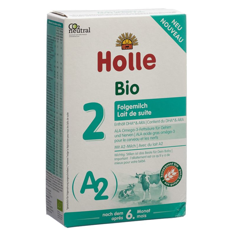 Holle A2 Bio-Folgemilch 2 Kartong 400 g