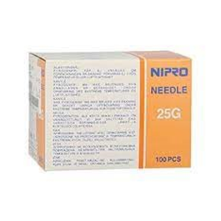 Nipro disposable needles 0.5x16mm 25Gx5/8 orange 100 pcs