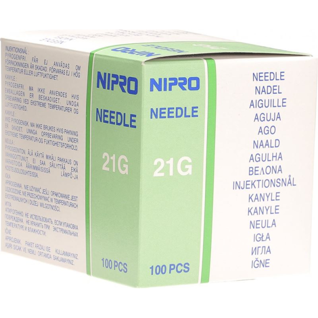 Nipro eldobható tűk 0,8x40mm 21Gx1 1/2 zöld