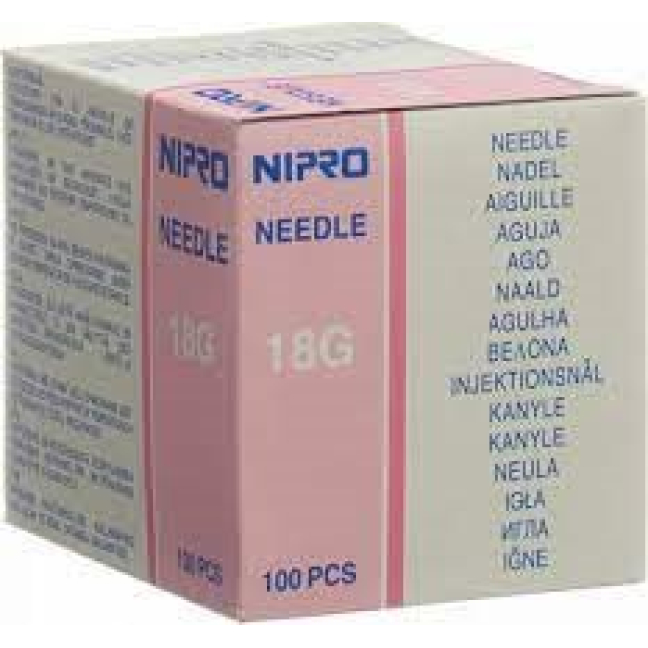 Nipro engangskanyler 1,2x50mm 18Gx2 rosa 100 stk.