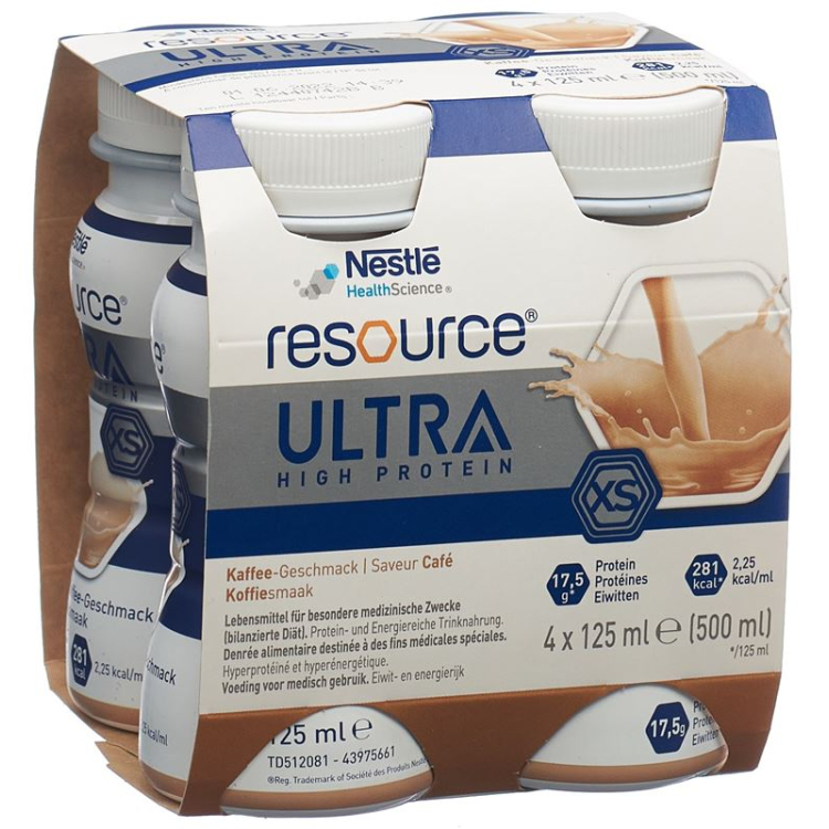 Resource Ultra High Protein XS Kaffee 4 Fl 125 مل