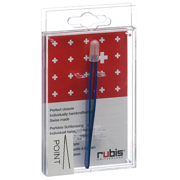 RUBIS Pinzette Spitz blau Inox