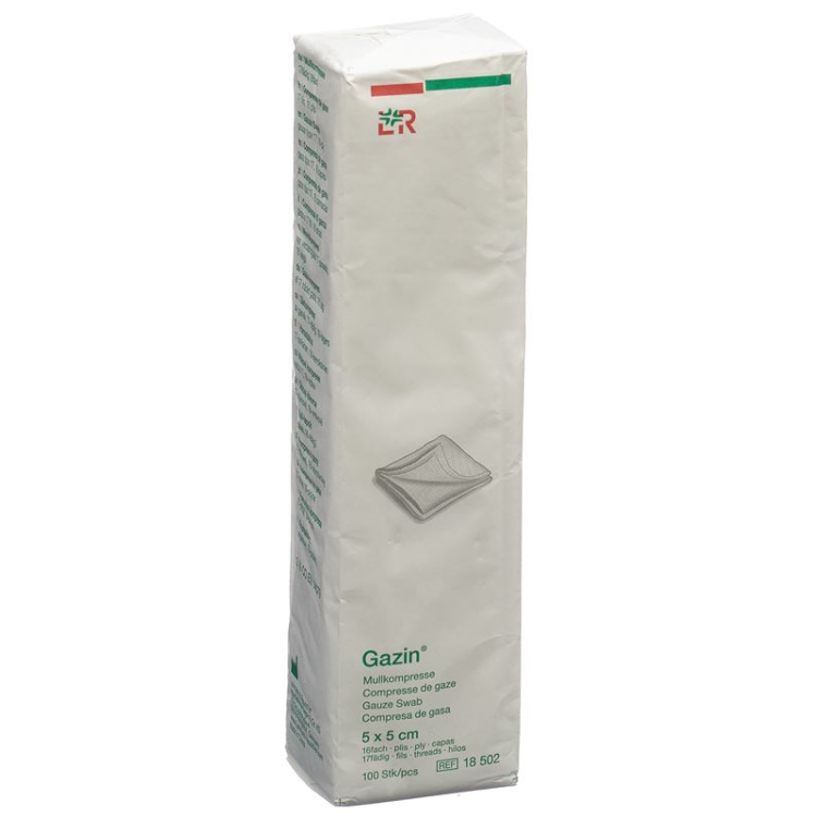 Gazin gauze compresses 5x5cm 16-ჯერ არასტერილური 100 ც.