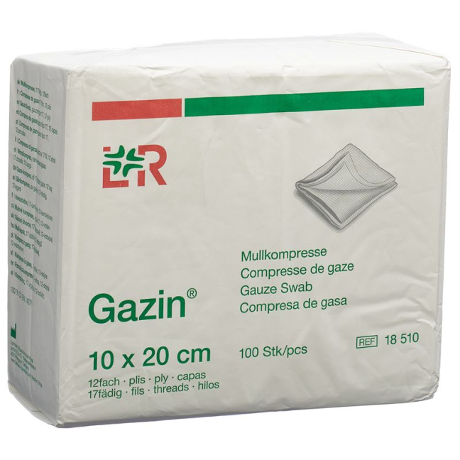GAZIN Gauze Compresses 10x20cm 12f/17f without RK 100 pcs - Beeovita