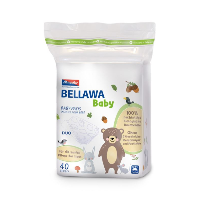 BELLAWA ბავშვის ბამბის ბალიშების ჩანთა 40 ც