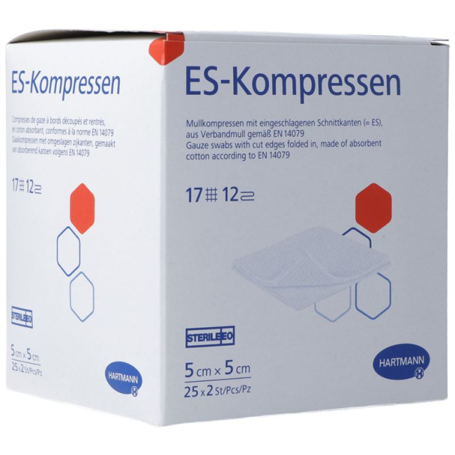 Buy HARTMANN ES-Kompresse T17 5x5cm 12f st - Skin Care Products at Beeovita
