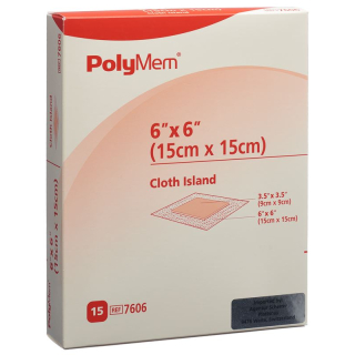PolyMem selvklebende sårbandasje 15x15cm fleece steril 15 x
