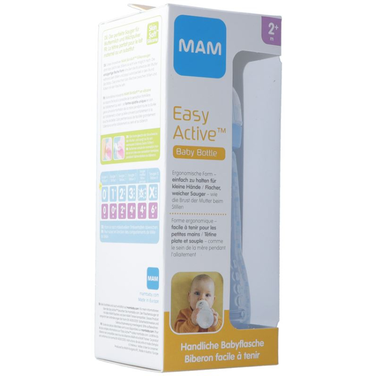 MAM Easy Active Baby Bottle Flasche 270ml 2+m Boy