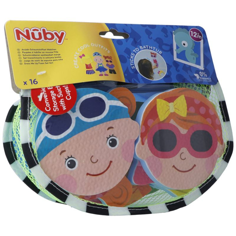 Nuby badefiguren Dress me up GIRL haften an Badewanne/Fliesen