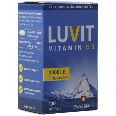 LUVIT Vitamín D3 Mini-tabs 2000 IE