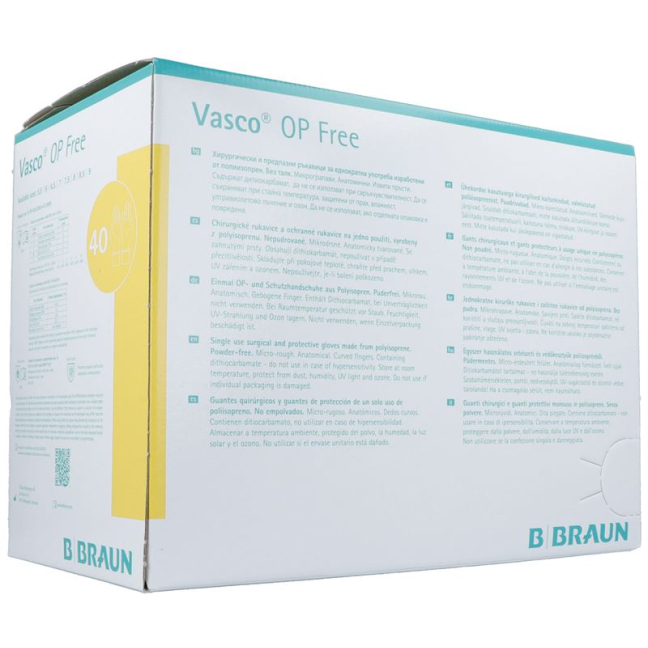 Vasco OP Free eldiven boyutu 8,5 steril, latekssiz 40 çift