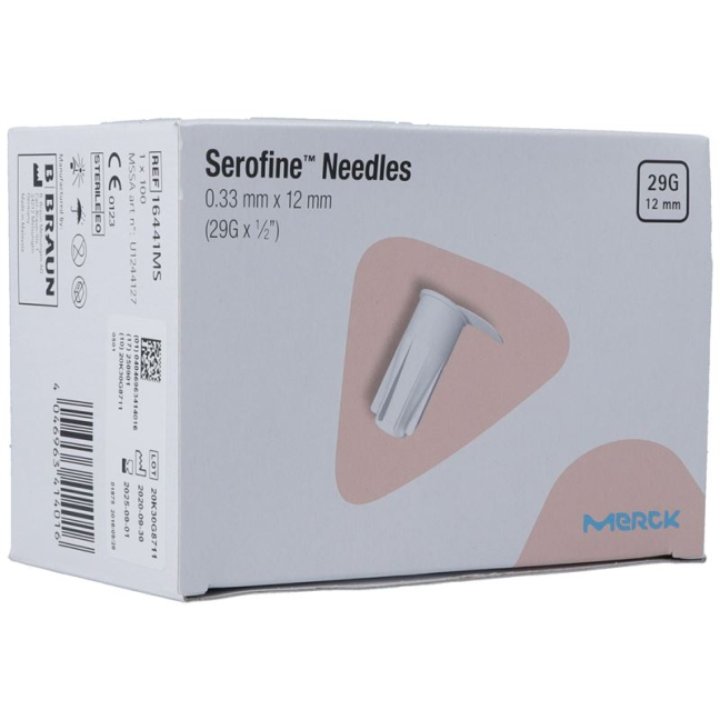 ម្ជុល Serofine 0.33x12mm Sterile 100 ដុំ