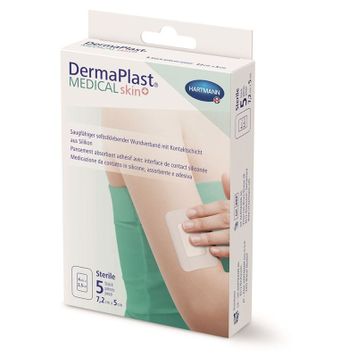 Dermaplast עור רפואי+ 7.2x5 ס"מ