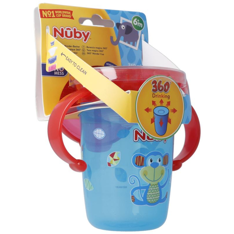 Nuby Trinktasse 360° வொண்டர் கோப்பை 240ml mit Griffen auslaufsicher