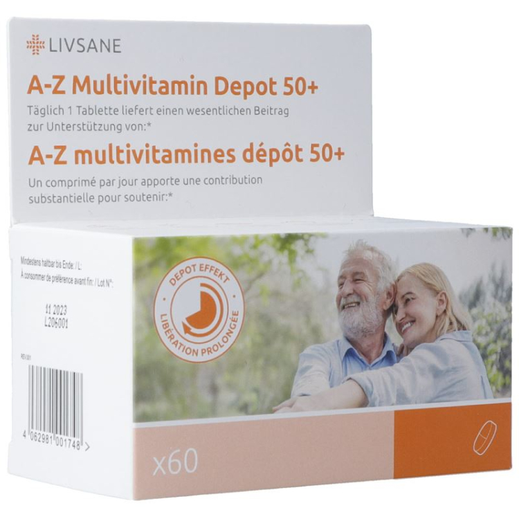 Livsane A-Z Multivitamin Depot 50+ Tabl 60 Stk