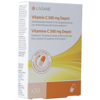 Livsane витамин c depot kaps 500 mg ch версия 30 stk