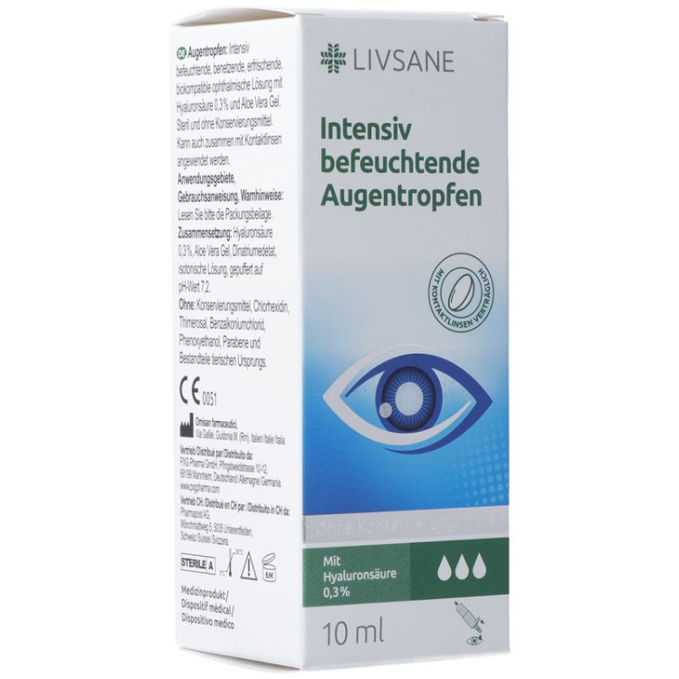 Livsane Intensiv befeuchtende Augentropfen Fl 10 មីលីលីត្រ