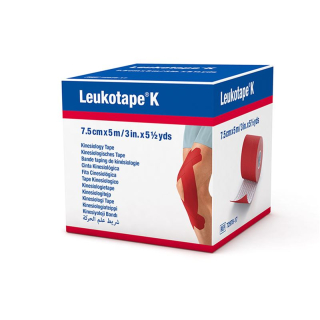 Bandage plâtré Leukotape K 5mx7.5cm rouge 5 pcs
