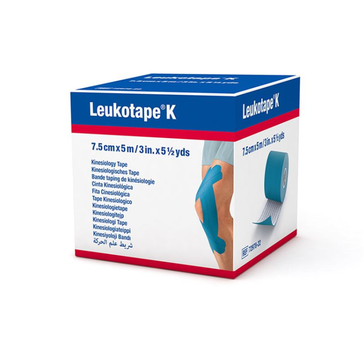 Plester Plester Leukotape K 5mx7.5cm warna biru 5 pcs