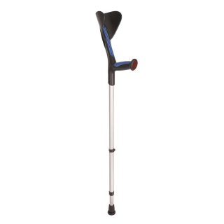 Supair crutch 140kg alu/blue soft grip with reflector and Pivoflex capsules, 77-98cm clip 1 pair
