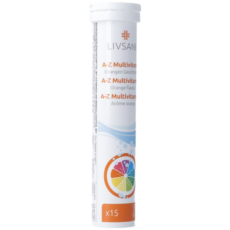 Livsane A-Z Multivitamin Brausetabl Orange Geschmack Ds 15 Stk