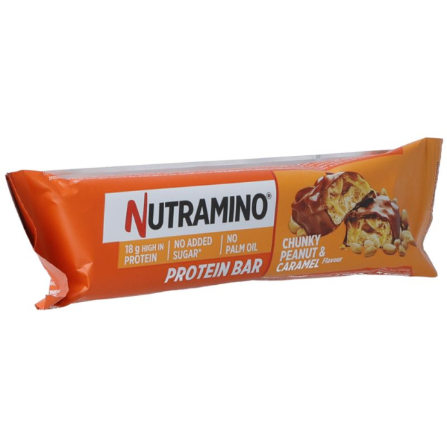 NUTRAMINO Proteinbar Խիտ գետնանուշ և կարամել 55 գ