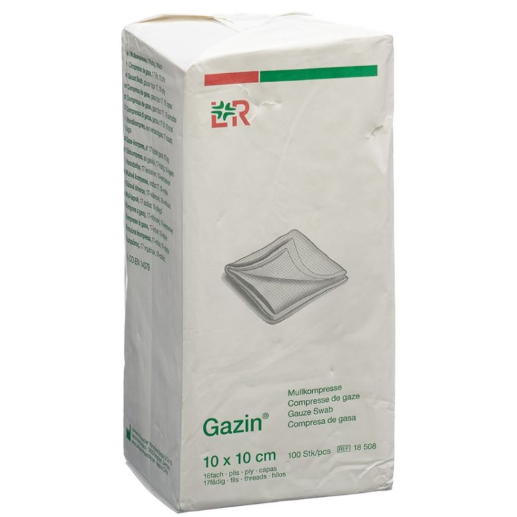 Gazin gaze kompresser 10x10cm 16-fold RK 100 stk.