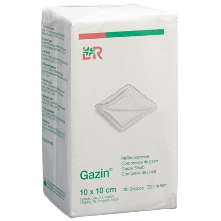 गैज़िन गॉज़ 10x10 सेमी 12-गुना आरके 100 पीसी संपीड़ित करता है