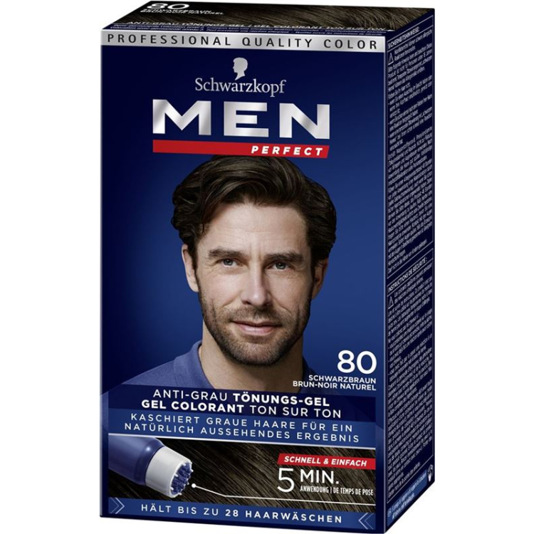 MEN PERFECT odcień 80 naturalny czarno-brązowy