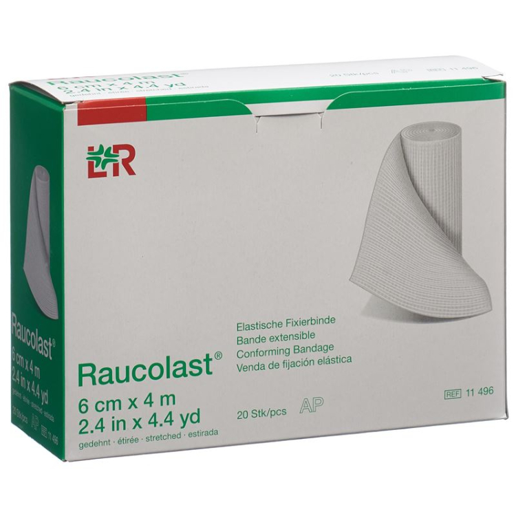 תחבושת קיבוע אלסטית Raucolast 6cmx4m 20 יח'