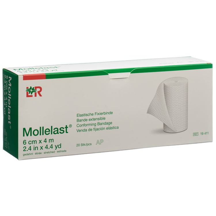 Mollelast បង់រុំជួសជុលយឺត 6cmx4m ពណ៌ស 100 ភី