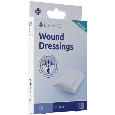 Livsane Sterile Wound Dressings 7.5x10cm 5 pcs