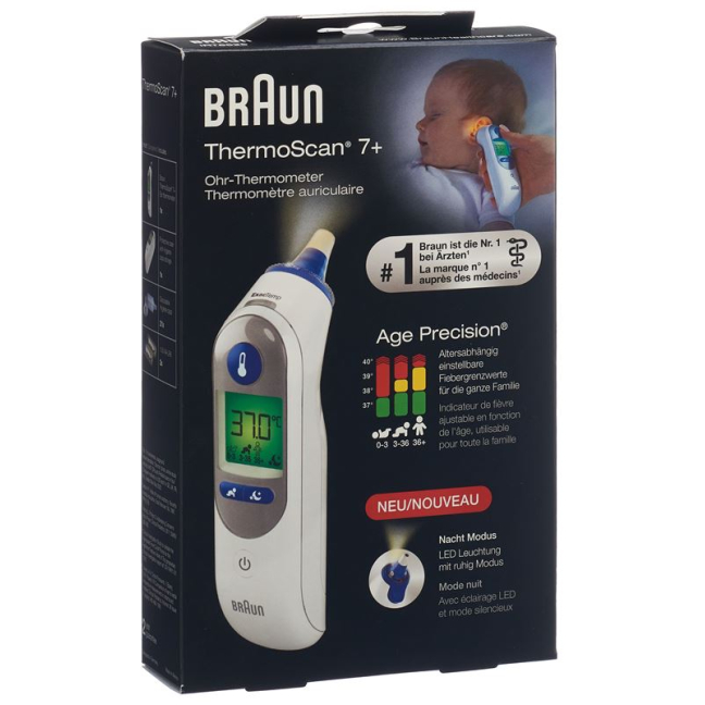 Braun ThermoScan 7 + IRT 6525 with Age Precision and night mode buy online