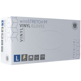 Gribi Untersuchungshandschuhe Vinyl L podefrei unsteril Stretch plus Box 100 Stk