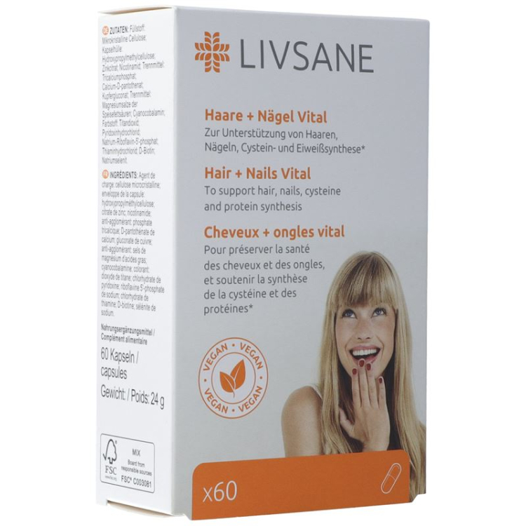 Livsane Haare + Nägel Vital Kaps 60 Stk