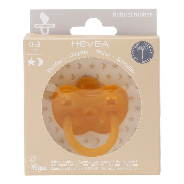 HEVEA pacifier Orthodontic Star & Moon 0-3M