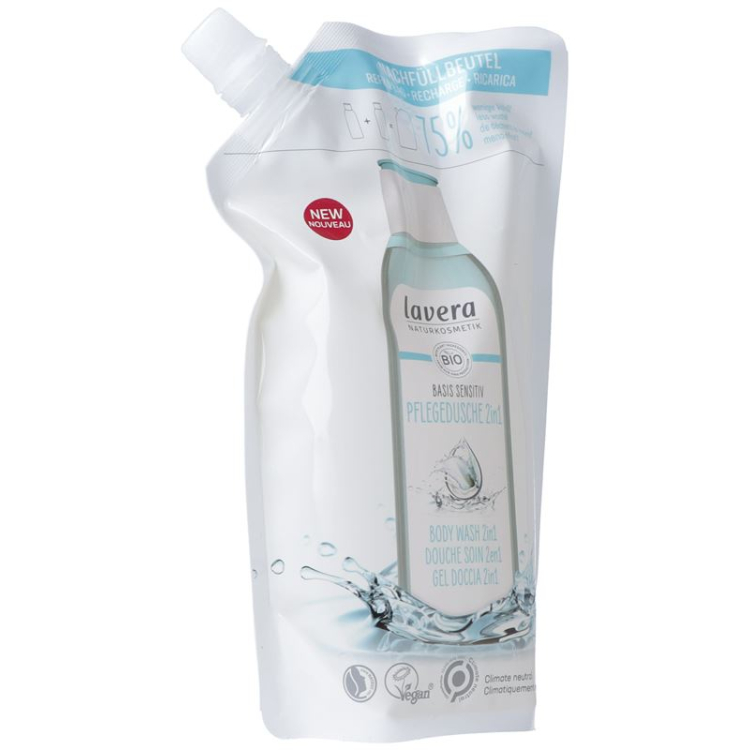 Lavera Pflegedusche Basis Sensitiv 2in1 Nachfüllbeutel bag 500 ml